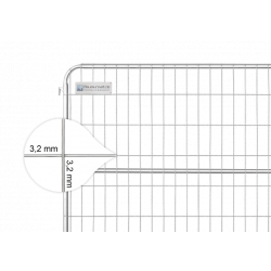 Bauzaun 15,5 kg Round Top Haken & Öse - Mittelrohr Drahtstärke 3,2 x 3,2 mm