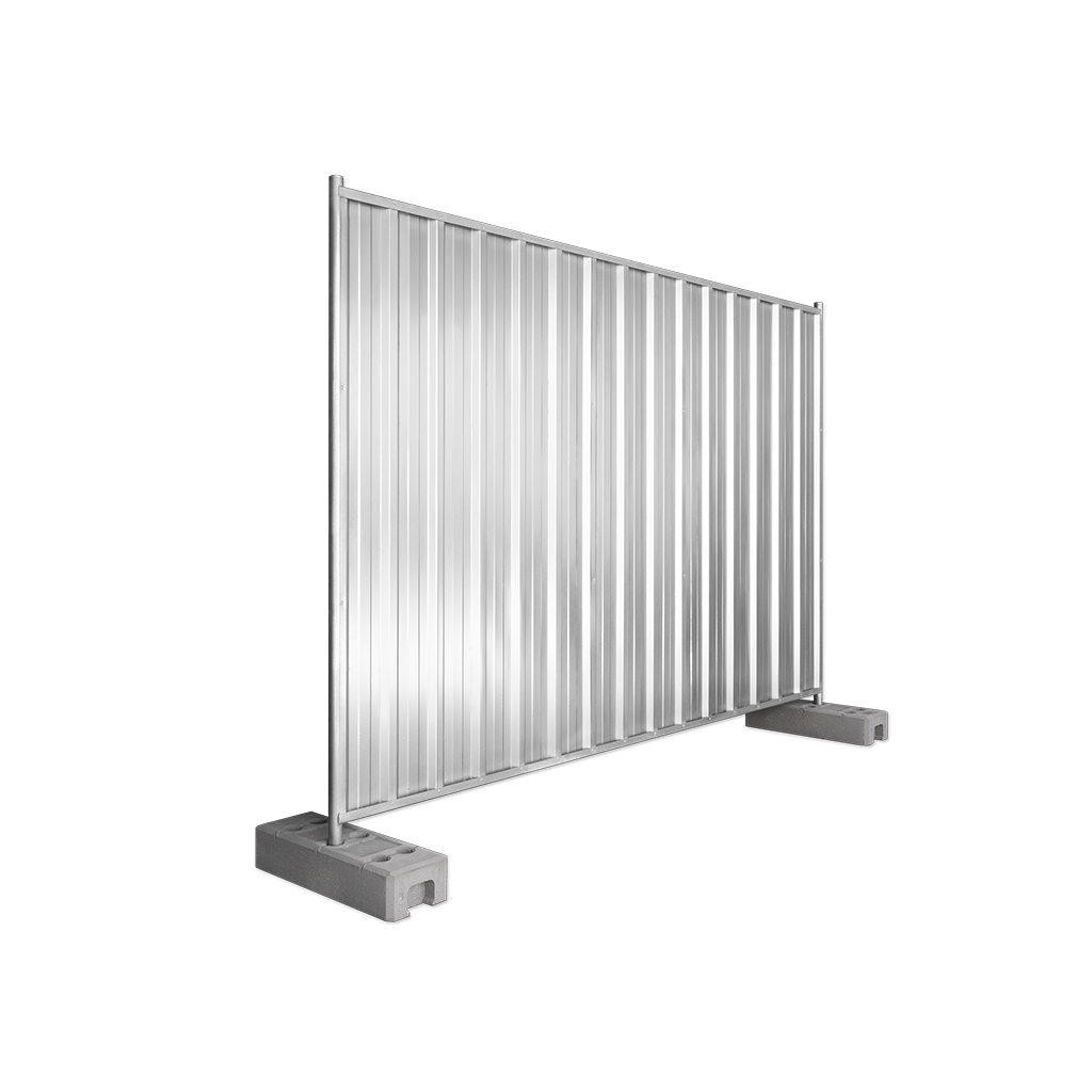 Bauzaun geschlossen aus Trapezblech - Sichtschutz - verzinkt