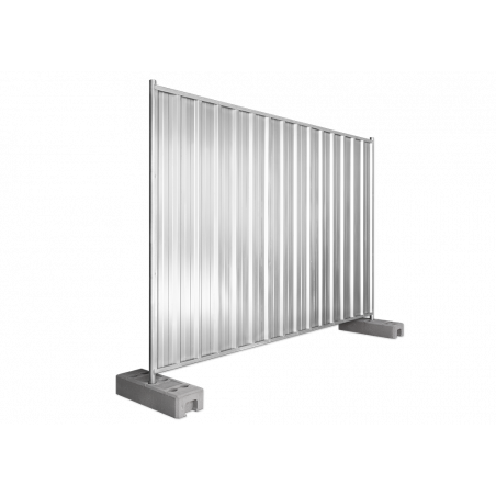 Bauzaun geschlossen aus Trapezblech - Sichtschutz - verzinkt