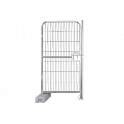 Portail de clôture de chantier 1,15 x 2,00 m - maille serrée avec cadre rond