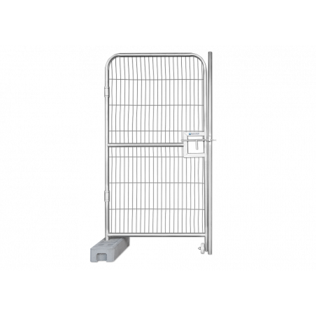 Puerta de valla de construcción de 1,15 x 2,00 m - malla tupida con marco redondo