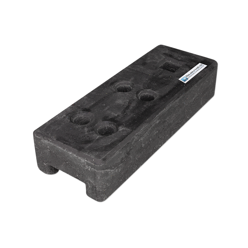 Base para valla de construcción de 26 kg fabricada con PVC reciclado.