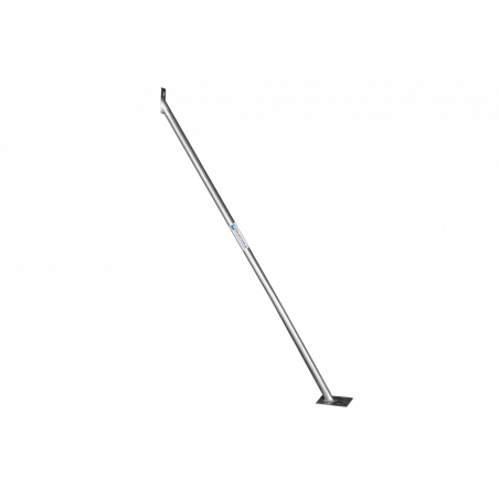 Construction fence support strut with small plate - anchoring with ground anchors