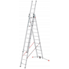 Hailo Sprossenschiebeleiter S110 Pro mit innovativen 3 Dreh-Stufen mit großer Standfläche 3x12 Sprossen
