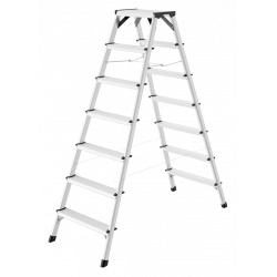 Hailo D60 StandardLine Doppelstufenleiter mit rutschsicheren geriffelten 2x7 Stufen