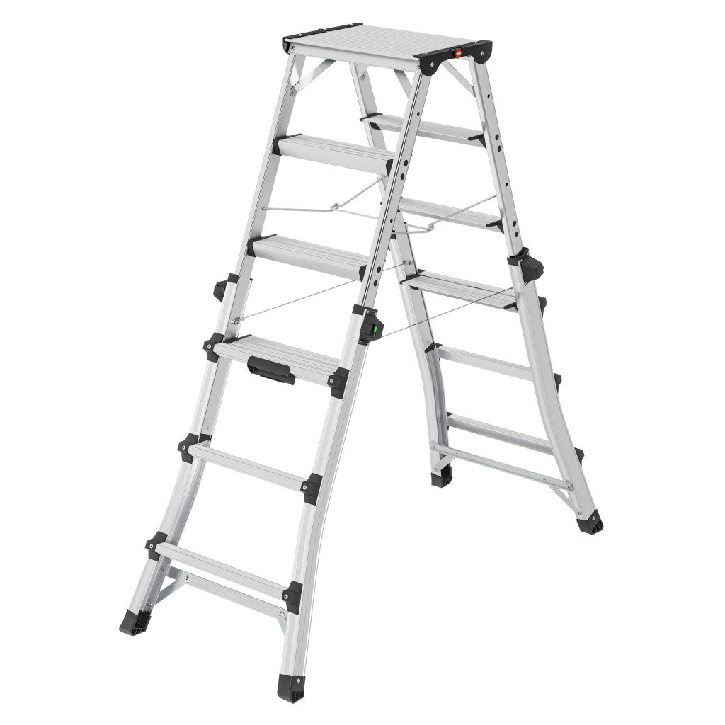 Hailo D100 TL TopLine Stehleiter mit teleskopierbaren Holmen