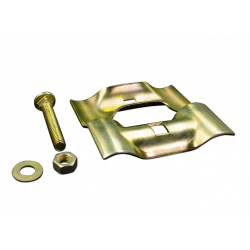 Construction fence connector - construction fence clamp - for screwing together mobile fences