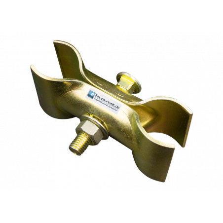 Construction fence connector - construction fence clamp - for screwing together mobile fences