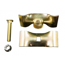 Abrazadera de seguridad para vallas de construcción con anillo - se atornilla con tuerca especial