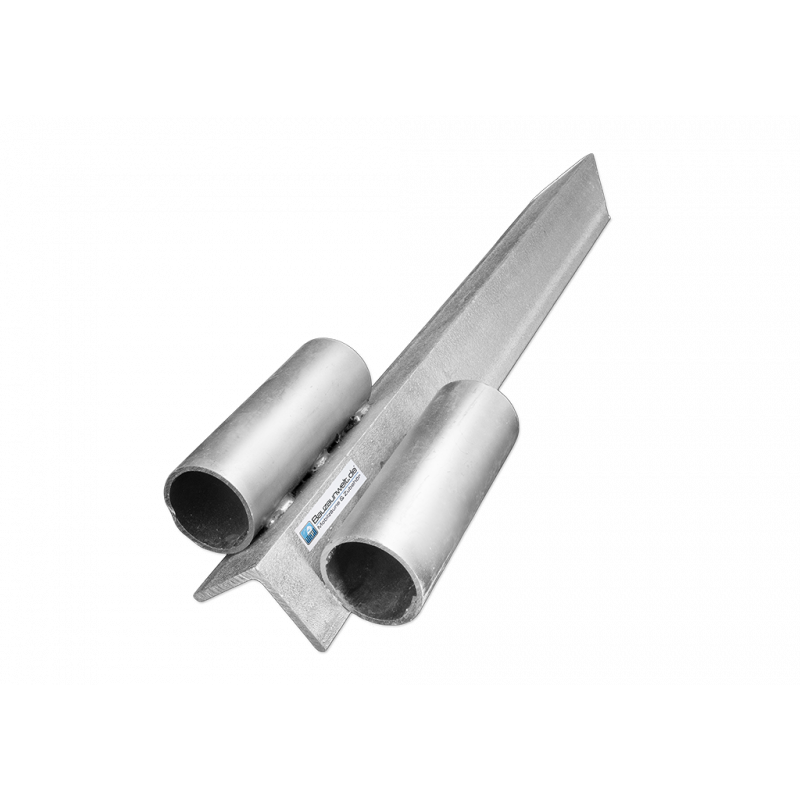 Manchon de sol pour clôture de chantier - manchon à enfoncer avec deux douilles pour clôtures mobiles