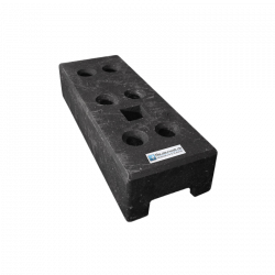 Base per recinzione da costruzione in PVC da 24 kg - 6 fori - 1 fessura quadrata