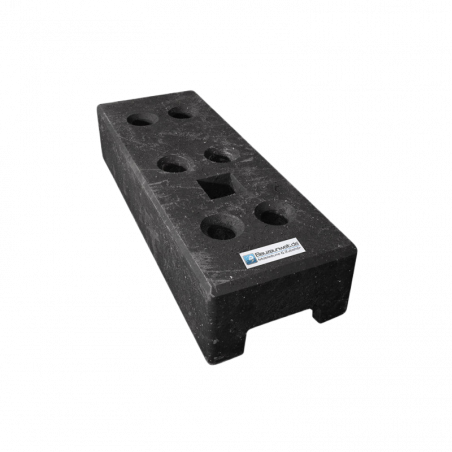Base per recinzione da costruzione in PVC da 24 kg - 6 fori - 1 fessura quadrata