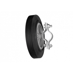 Solid rubber wheel for construction fence gates - for all common construction fence types