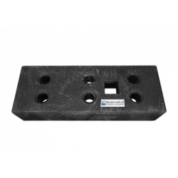 Base de clôture de construction 24 kg PVC - 6 trous - 1 fente carrée