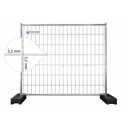 Zestaw 5 ogrodzeń mobilnych 2,20 m x 2,00 m, 11 kg, wyjątkowo stabilny, podstawa z polietylenu 16 kg