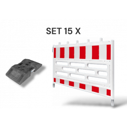 Juego de 10 vallas de seguridad según TL, incluyendo placas base K1.