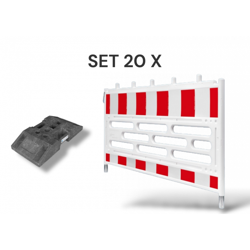 20er Set Schrankenzaun nach TL inkl. K1 Fussplatten