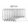 Set of 5 Crowd Control Barriers - 2,3 m - Economy 10 kg - galvanized