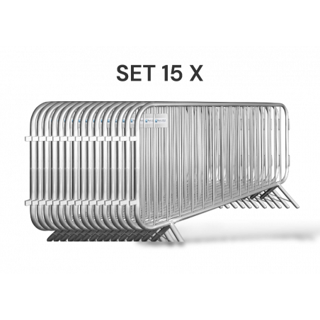15er Set Absperrgitter - Mannheimer Gitter Economy 2,30 m - 10 kg - verzinkt