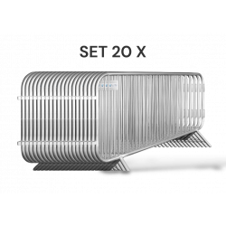 Set of 20 Crowd Control Barriers - 2,3 m - Economy 10 kg - galvanized