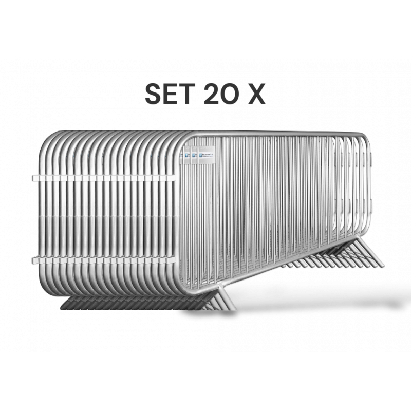 20er Set Absperrgitter - Mannheimer Gitter Economy 2,30 m - 10 kg - verzinkt