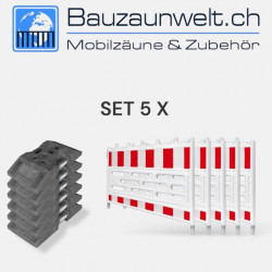 Set of  5 Barrier Fence/Fall protection Fence inkl. Foot Plate Type K1