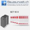 Set of 10 barrier fences according to TL including K1 base plates