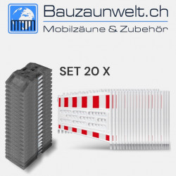 20er Set Schrankenzaun nach TL inkl. K1 Fussplatten