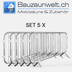 Juego de 5 barreras de seguridad - Mannheimer Gitter Economy 2,30 m - 10 kg - galvanizadas