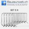 5er Set Absperrgitter - Mannheimer Gitter Economy 2,30 m - 10 kg - verzinkt