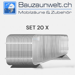 20er Set Absperrgitter - Mannheimer Gitter Economy 2,30 m - 10 kg - verzinkt